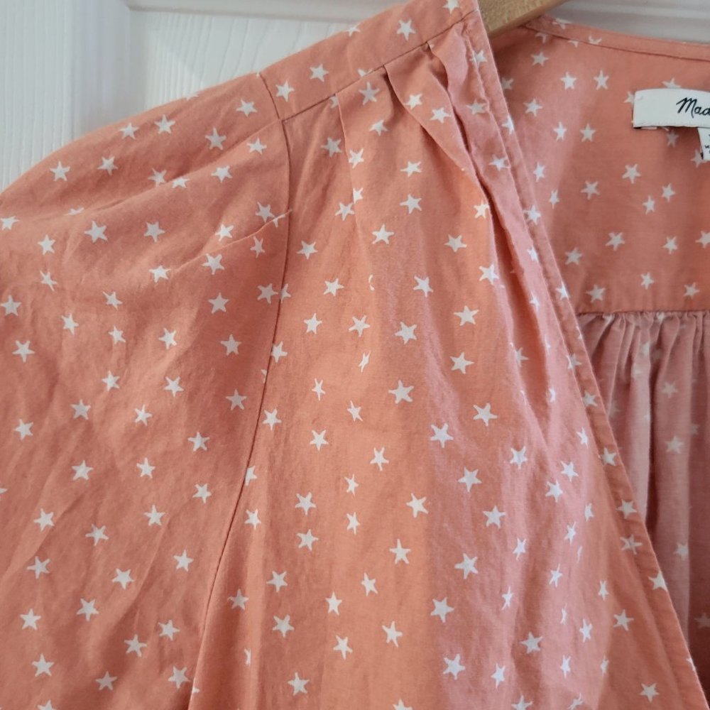 Madewell Star Scatter Orange Wrap top size XS - Picture 11 of 11
